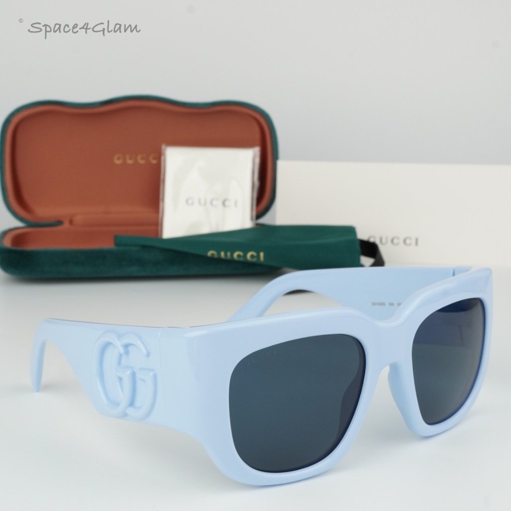 Gucci Women Sunglasses Light Blue Dark Blue Square Gg1545s 004 Brand New